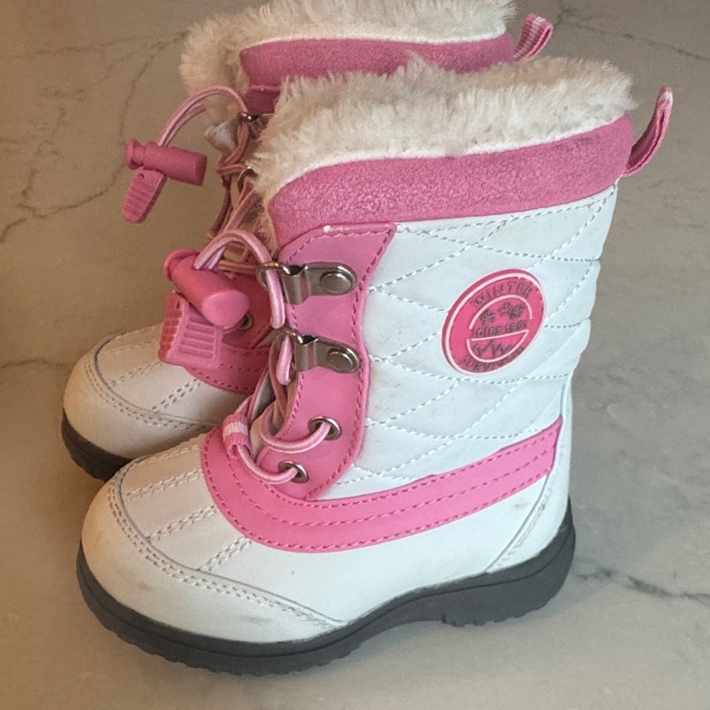 Pink and White Winter Boots- Totes toddler size 6